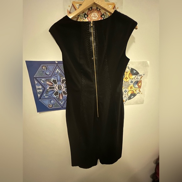 Anne Klein Black Cocktail Dress with Snakeskin Trim - Picture 6 of 12